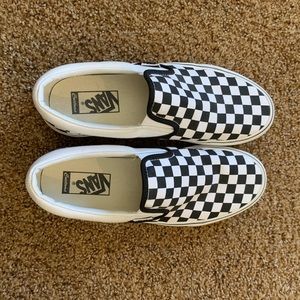 Custom WHITE checkered vans